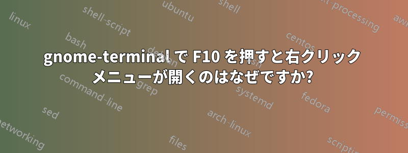 gnome-terminal で F10 を押すと右クリック メニューが開くのはなぜですか?