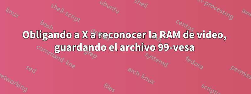 Obligando a X a reconocer la RAM de video, guardando el archivo 99-vesa