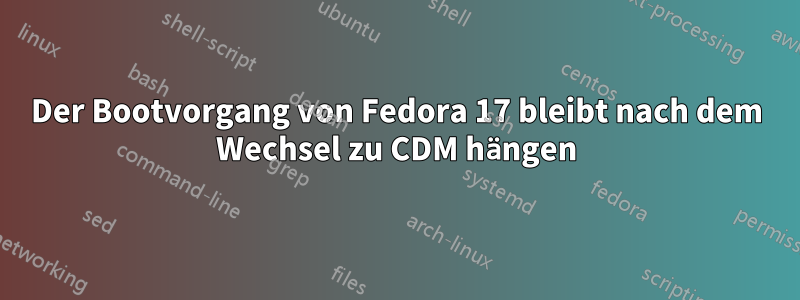 Der Bootvorgang von Fedora 17 bleibt nach dem Wechsel zu CDM hängen