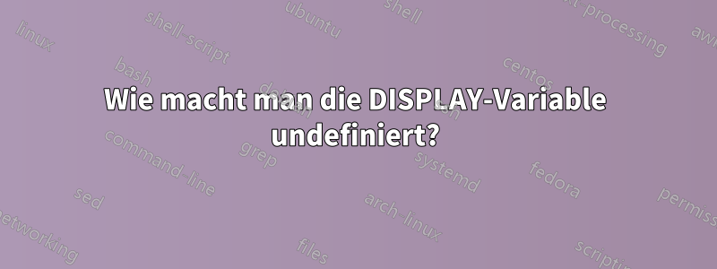 Wie macht man die DISPLAY-Variable undefiniert?