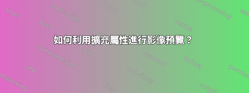 如何利用擴充屬性進行影像預覽？