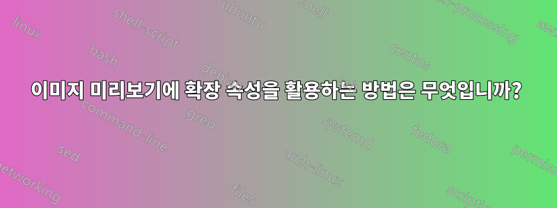 이미지 미리보기에 확장 속성을 활용하는 방법은 무엇입니까?