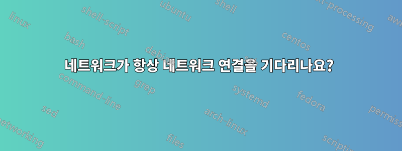 네트워크가 항상 네트워크 연결을 기다리나요?