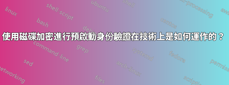 使用磁碟加密進行預啟動身份驗證在技術上是如何運作的？