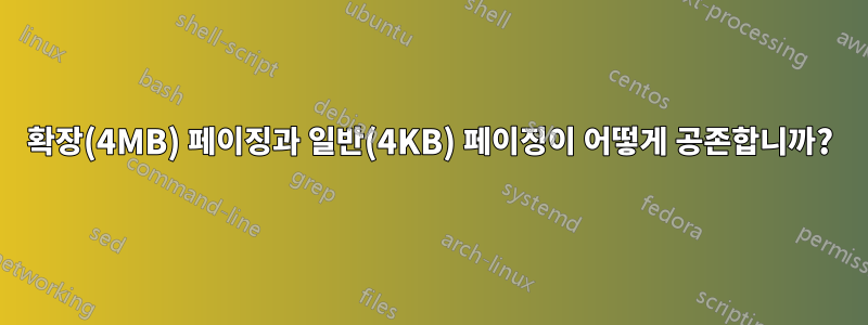 확장(4MB) 페이징과 일반(4KB) 페이징이 어떻게 공존합니까?