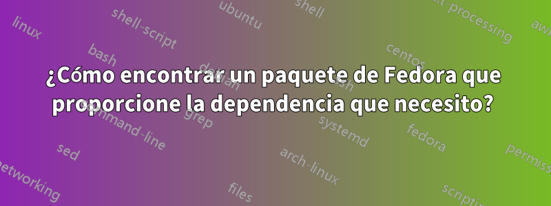 ¿Cómo encontrar un paquete de Fedora que proporcione la dependencia que necesito?