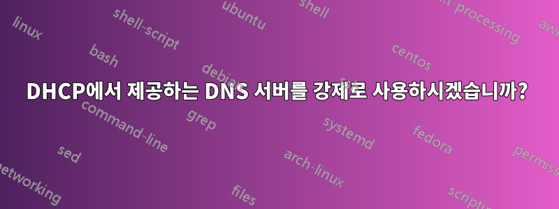 DHCP에서 제공하는 DNS 서버를 강제로 사용하시겠습니까?