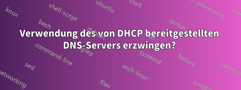 Verwendung des von DHCP bereitgestellten DNS-Servers erzwingen?