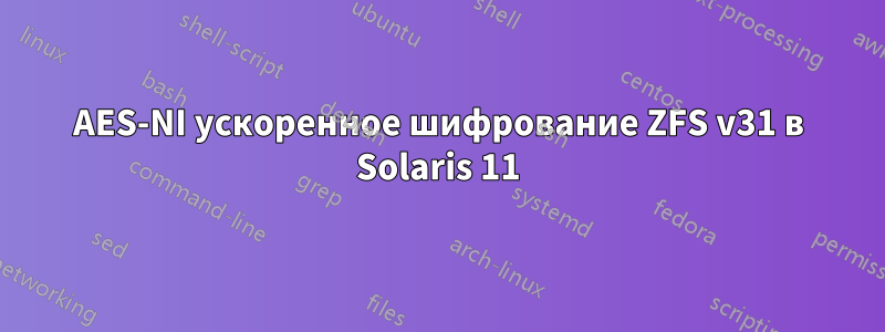 AES-NI ускоренное шифрование ZFS v31 в Solaris 11