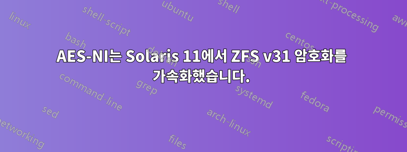 AES-NI는 Solaris 11에서 ZFS v31 암호화를 가속화했습니다.