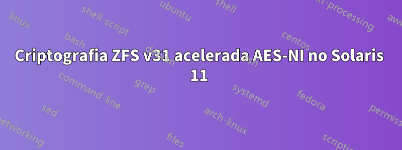 Criptografia ZFS v31 acelerada AES-NI no Solaris 11