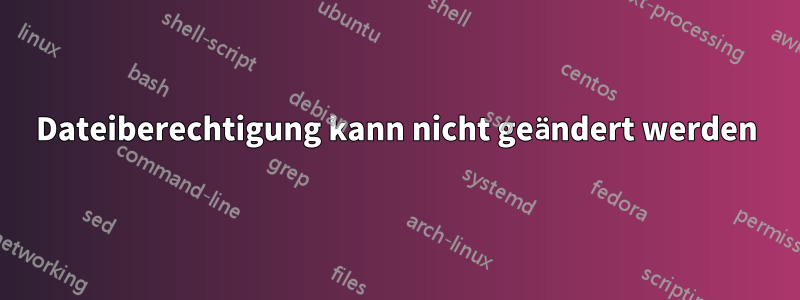 Dateiberechtigung kann nicht geändert werden