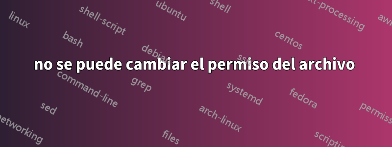 no se puede cambiar el permiso del archivo