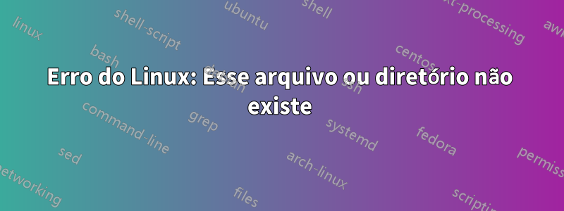 Erro do Linux: Esse arquivo ou diretório não existe