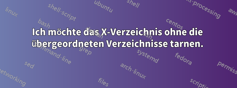 Ich möchte das X-Verzeichnis ohne die übergeordneten Verzeichnisse tarnen.