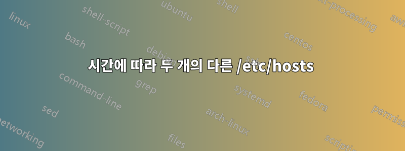 시간에 따라 두 개의 다른 /etc/hosts