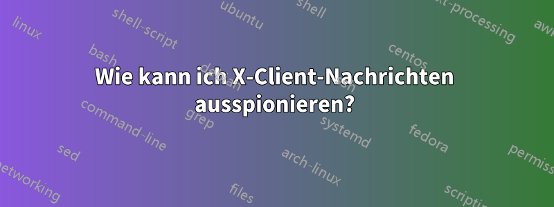 Wie kann ich X-Client-Nachrichten ausspionieren?