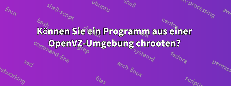 Können Sie ein Programm aus einer OpenVZ-Umgebung chrooten?