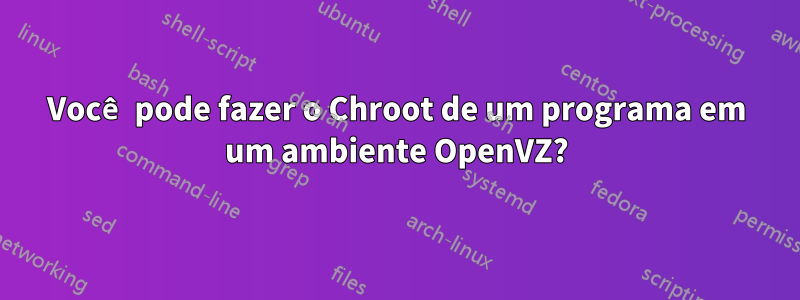 Você pode fazer o Chroot de um programa em um ambiente OpenVZ?