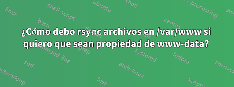 ¿Cómo debo rsync archivos en /var/www si quiero que sean propiedad de www-data?