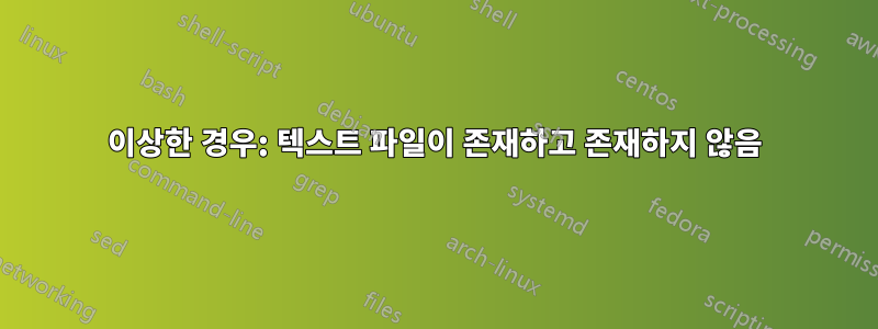 이상한 경우: 텍스트 파일이 존재하고 존재하지 않음