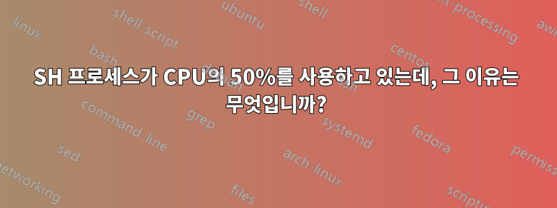 SH 프로세스가 CPU의 50%를 사용하고 있는데, 그 이유는 무엇입니까?