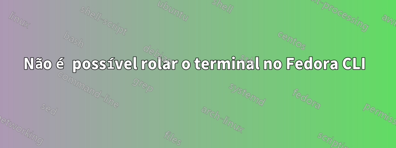 Não é possível rolar o terminal no Fedora CLI 