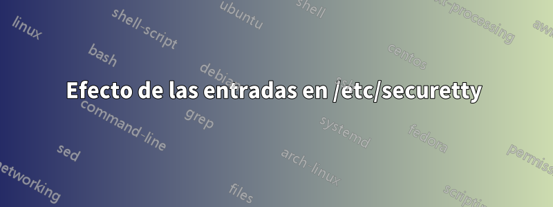 Efecto de las entradas en /etc/securetty