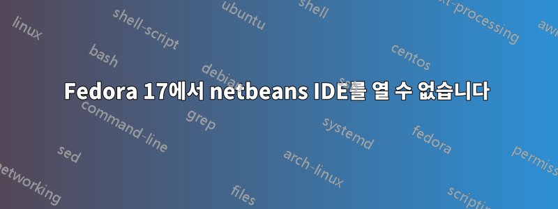 Fedora 17에서 netbeans IDE를 열 수 없습니다