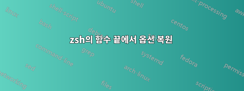 zsh의 함수 끝에서 옵션 복원