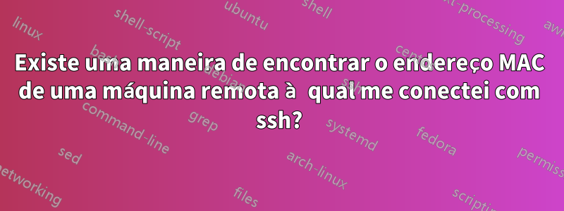 Existe uma maneira de encontrar o endereço MAC de uma máquina remota à qual me conectei com ssh?