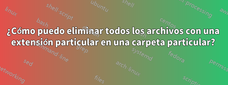 ¿Cómo puedo eliminar todos los archivos con una extensión particular en una carpeta particular?