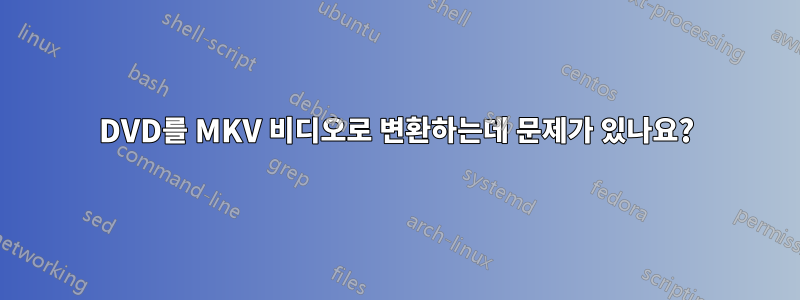 DVD를 MKV 비디오로 변환하는데 문제가 있나요?