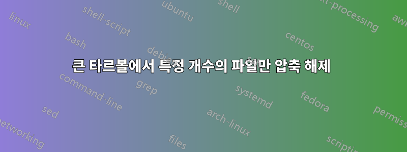 큰 타르볼에서 특정 개수의 파일만 압축 해제