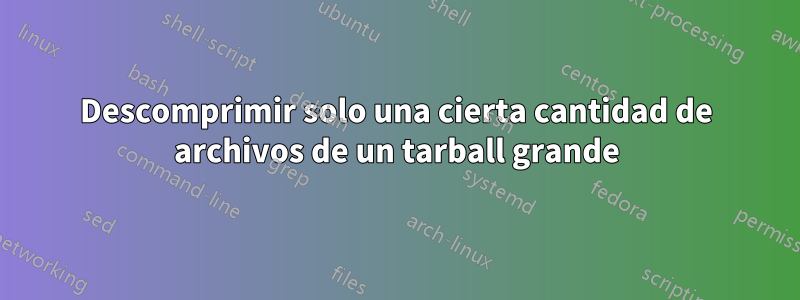 Descomprimir solo una cierta cantidad de archivos de un tarball grande