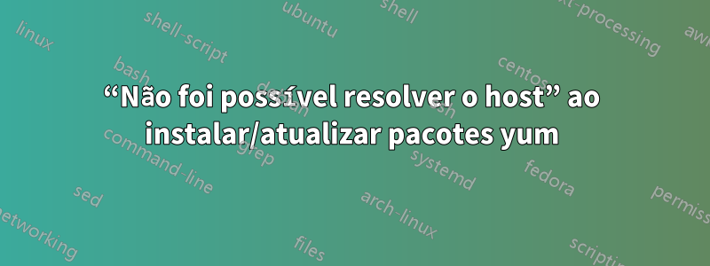 “Não foi possível resolver o host” ao instalar/atualizar pacotes yum