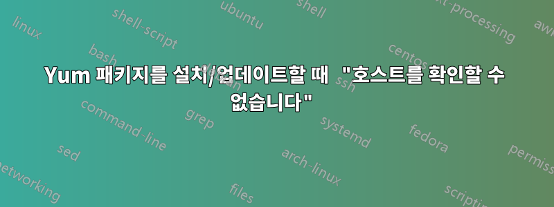 Yum 패키지를 설치/업데이트할 때 "호스트를 확인할 수 없습니다"