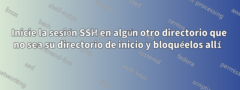 Inicie la sesión SSH en algún otro directorio que no sea su directorio de inicio y bloquéelos allí