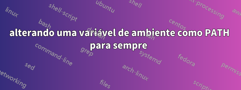 alterando uma variável de ambiente como PATH para sempre 