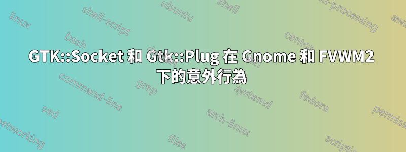 GTK::Socket 和 Gtk::Plug 在 Gnome 和 FVWM2 下的意外行為