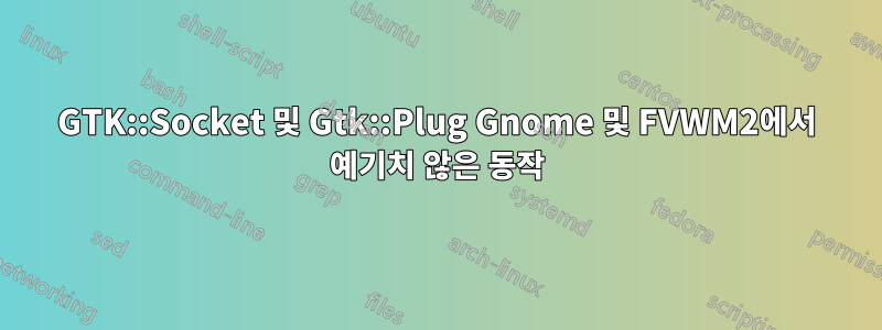 GTK::Socket 및 Gtk::Plug Gnome 및 FVWM2에서 예기치 않은 동작