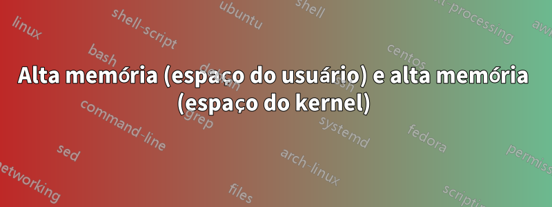 Alta memória (espaço do usuário) e alta memória (espaço do kernel)