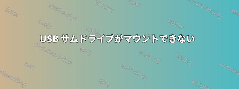 USB サムドライブがマウントできない 