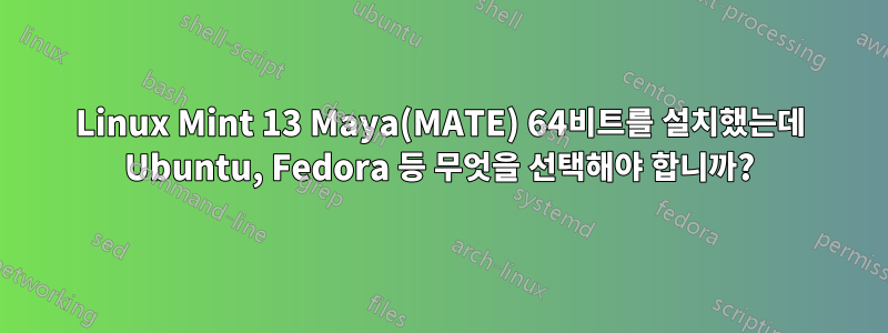 Linux Mint 13 Maya(MATE) 64비트를 설치했는데 Ubuntu, Fedora 등 무엇을 선택해야 합니까?