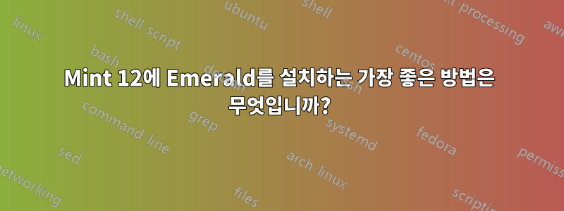 Mint 12에 Emerald를 설치하는 가장 좋은 방법은 무엇입니까?