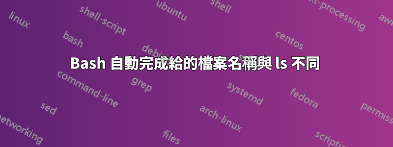 Bash 自動完成給的檔案名稱與 ls 不同