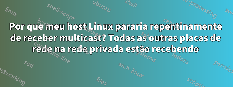 Por que meu host Linux pararia repentinamente de receber multicast? Todas as outras placas de rede na rede privada estão recebendo