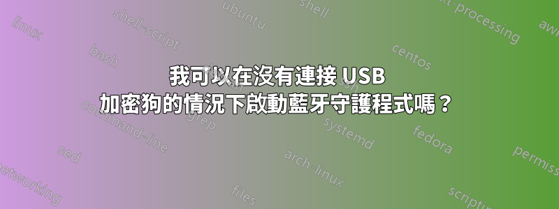 我可以在沒有連接 USB 加密狗的情況下啟動藍牙守護程式嗎？