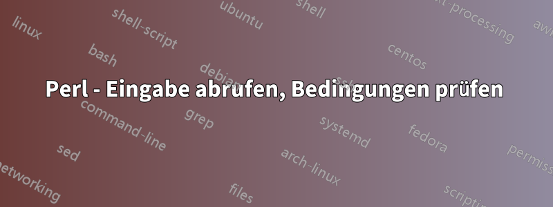 Perl - Eingabe abrufen, Bedingungen prüfen