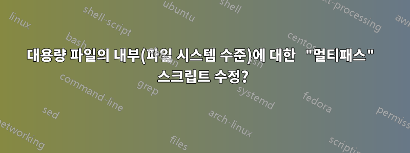 대용량 파일의 내부(파일 시스템 수준)에 대한 "멀티패스" 스크립트 수정?